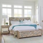 Rustic Wooden Bed with Reclaimed Wood Headboard