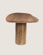Solid mango wood light brown finish dining table with column legs - Image 3