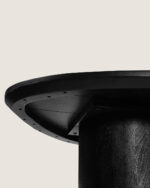 Solid Mango Wood organic shape Dining Table black 180 CM with Column Legs | Amsterdam - Image 3