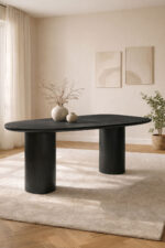 solid mango wood dining table with wood legs