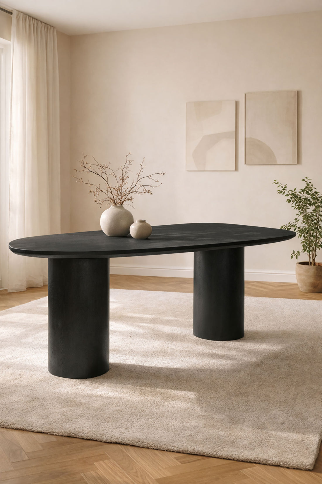 solid mango wood dining table with wood legs